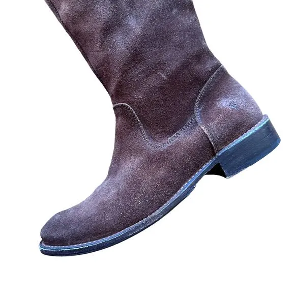 FRYE Shirley Over The Knee OTK Suede Boots Brown
