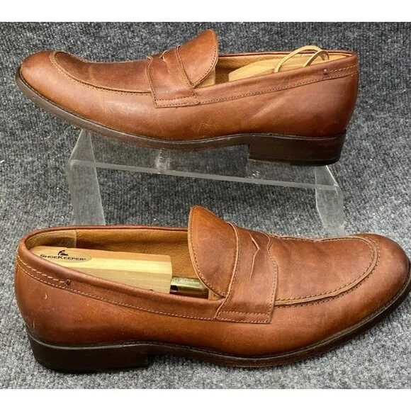 Frye Shoes Men's Size 10 Copper Brown Slip-On Leather Penny Moc Toe Loafer