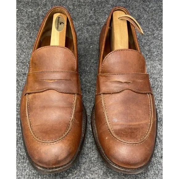 Frye Shoes Men's Size 10 Copper Brown Slip-On Leather Penny Moc Toe Loafer