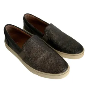 Frye Ivy Slip On Sneakers Pewter Metallic Silver Loafer Shoes Size 8.5