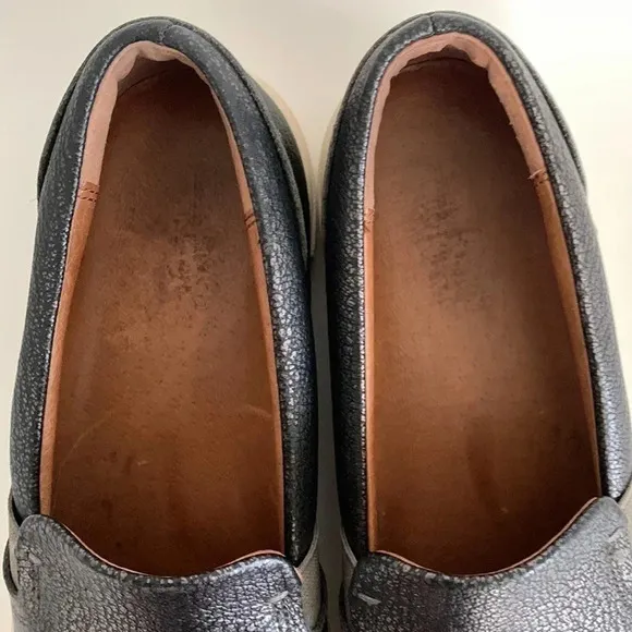 Frye Ivy Slip On Sneakers Pewter Metallic Silver Loafer Shoes Size 8.5