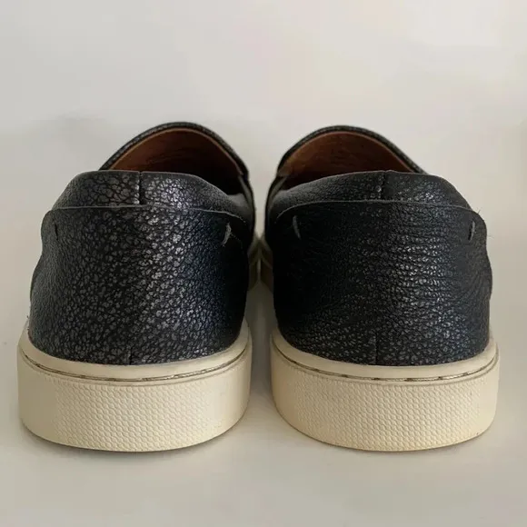 Frye Ivy Slip On Sneakers Pewter Metallic Silver Loafer Shoes Size 8.5