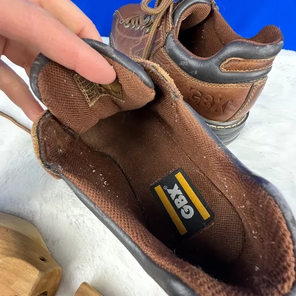 |•GBX•| Brown Leather Heavy Duty Rigged Work Shoe Size 10