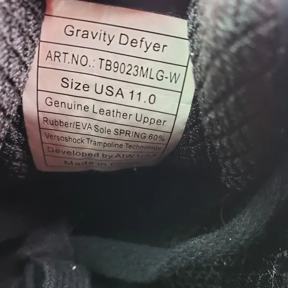 Gdefy Gravity Defyer Orion Mens Size 11 Black Leather Orthotic Walking Shoes
