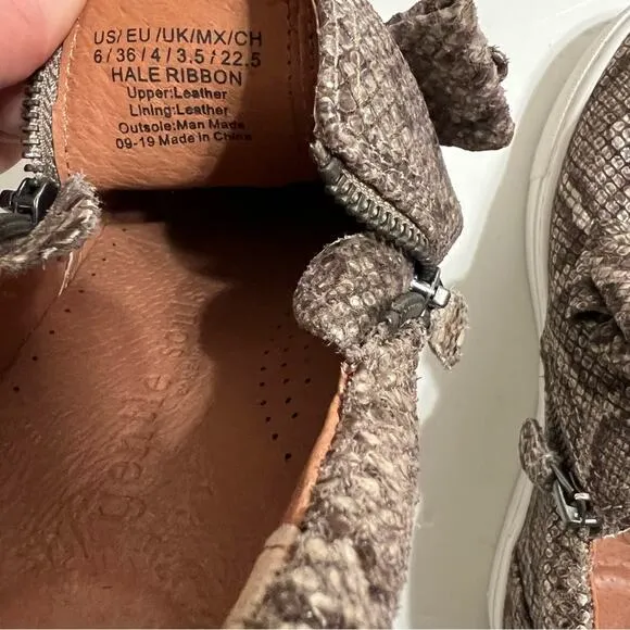 Gentle Souls Animal Print Hale Ribbon Sneakers Size 6