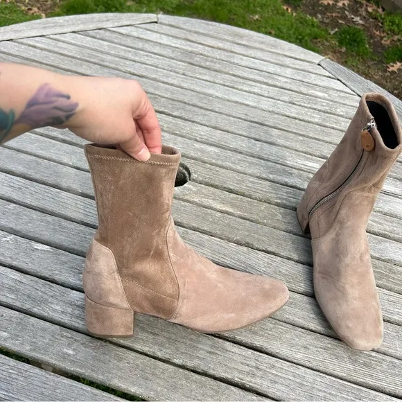 Gentle Souls By Kenneth Cole Emily Suede Side Zip Boots Size 8.5