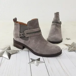 Gentle Souls Kenneth Cole Penny Ankle Bootie Concrete Gray Suede Women's 7.5