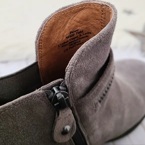Gentle Souls Kenneth Cole Penny Ankle Bootie Concrete Gray Suede Women's 7.5