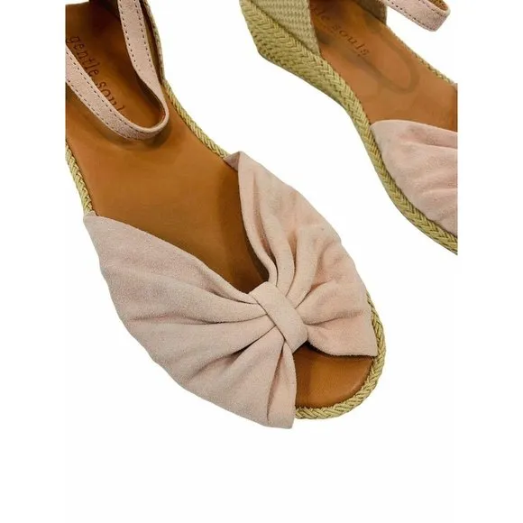 Gentle Souls Kenneth Cole Sandals Women's 9.5 Peony Lucille Low Wedge Espadrille