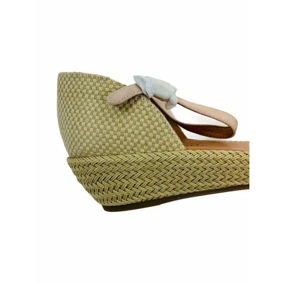 Gentle Souls Kenneth Cole Sandals Women's 9.5 Peony Lucille Low Wedge Espadrille