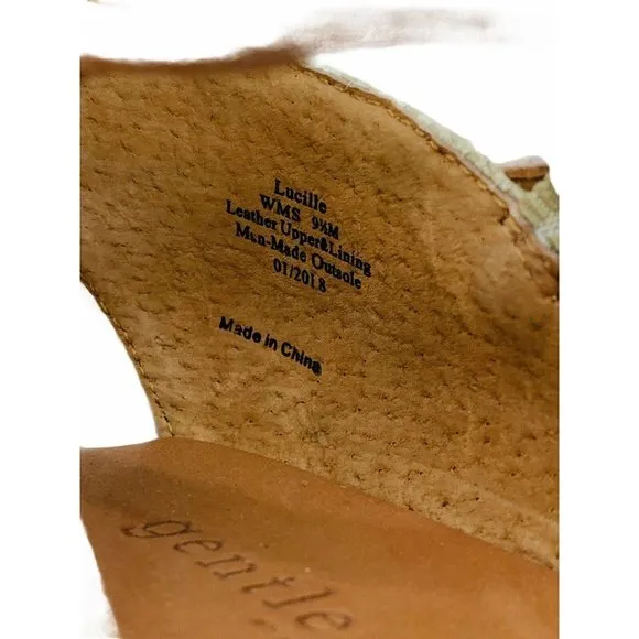 Gentle Souls Kenneth Cole Sandals Women's 9.5 Peony Lucille Low Wedge Espadrille