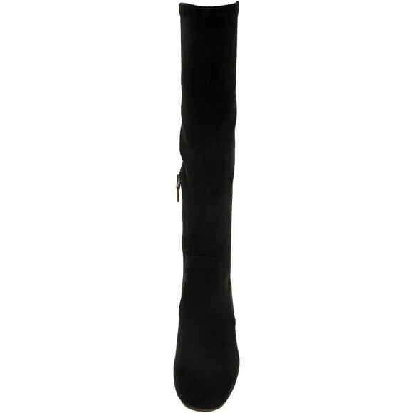 Gentle Souls Women Ella Stretch Knee High Riding Boots US 7.5M Black Suede
