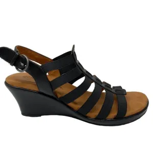 Gentle Souls Womens Size 10 Wedge Hammer Gladiator Comfort Sandals Black