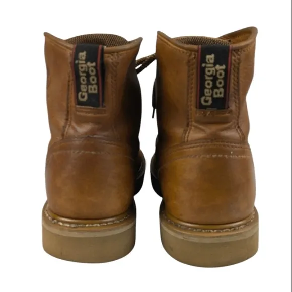 Georgia 6&quot; Barracuda Gold Wedge Sole Work Boots GUC $150 Size 12     S3222