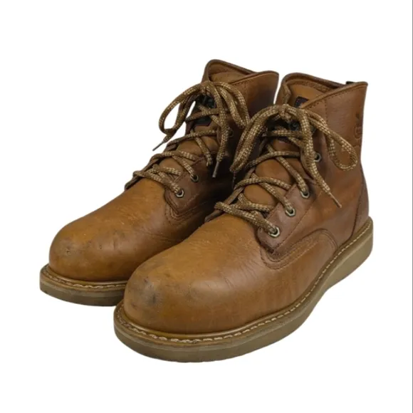 Georgia 6&quot; Barracuda Gold Wedge Sole Work Boots GUC $150 Size 12     S3222