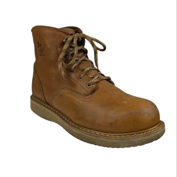 Georgia 6&quot; Barracuda Gold Wedge Sole Work Boots GUC $150 Size 12     S3222
