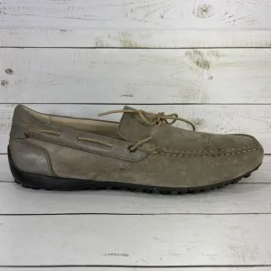 Geox Driving Shoes Moccasins Mens Size 46 US Size 12 Gray Leather Slip On