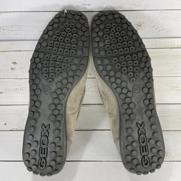 Geox Driving Shoes Moccasins Mens Size 46 US Size 12 Gray Leather Slip On