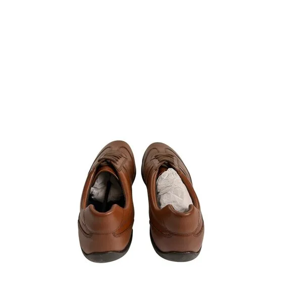 Geox U EDGWARE C Mens Symbol Man Brown Leather Trainers Cognac Brown  US 12.5/46