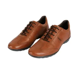Geox U EDGWARE C Mens Symbol Man Brown Leather Trainers Cognac Brown  US 12.5/46