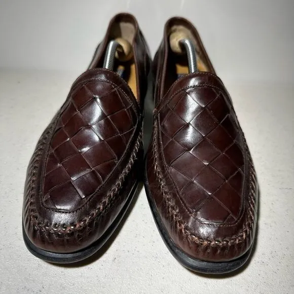 Giorgio Brutini  Brown Weaved Leather Loafer Slip On Shoes 10