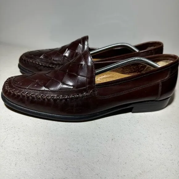 Giorgio Brutini  Brown Weaved Leather Loafer Slip On Shoes 10