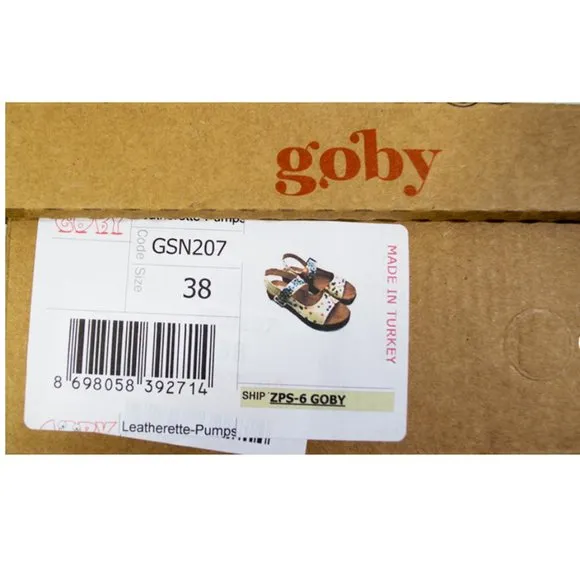 Goby Blue &amp; Orange Geometric Slingback Sandal 38