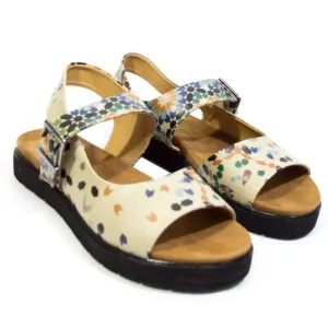 Goby Blue &amp; Orange Geometric Slingback Sandal 38
