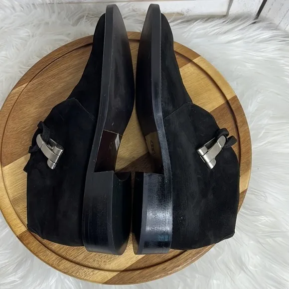 GOFFREDO FATINI l Black Suede Silver Side Snap Hardware Ankle Boot Size 40 / 9.5