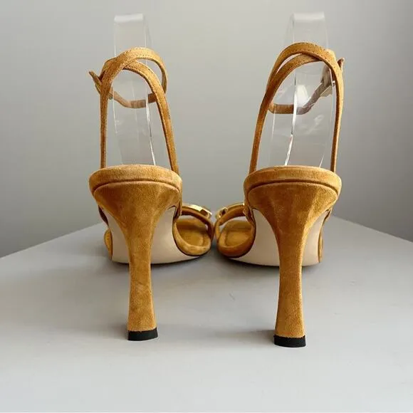 Good American Single Strap Chain Square Toe Sandals