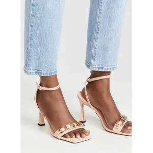 Good American Single Strap Chain Square Toe Sandals