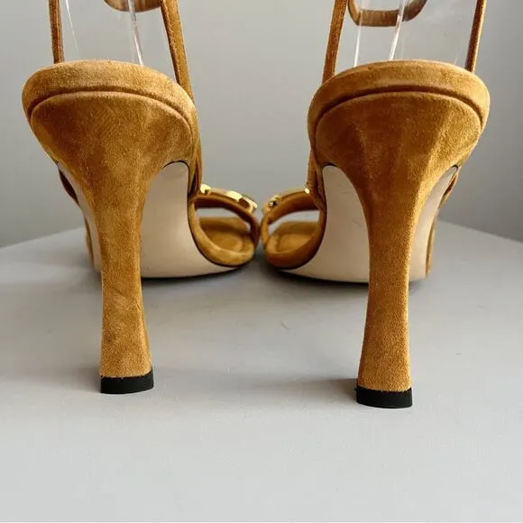 Good American Single Strap Chain Square Toe Sandals