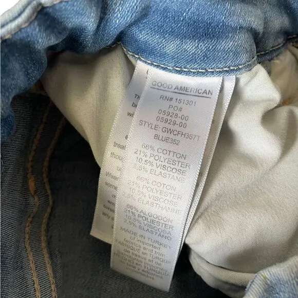 GOOD AMERICAN Good Waist Crop Raw Edge Jeans Size 6 / 28