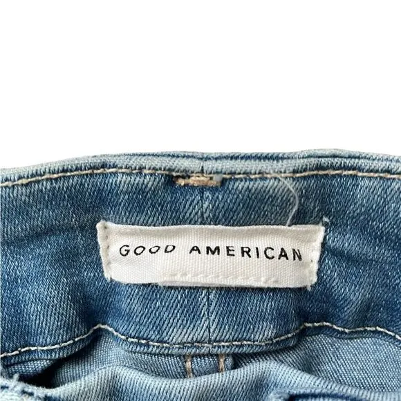 GOOD AMERICAN Good Waist Crop Raw Edge Jeans Size 6 / 28