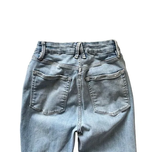 GOOD AMERICAN Good Waist Crop Raw Edge Jeans Size 6 / 28