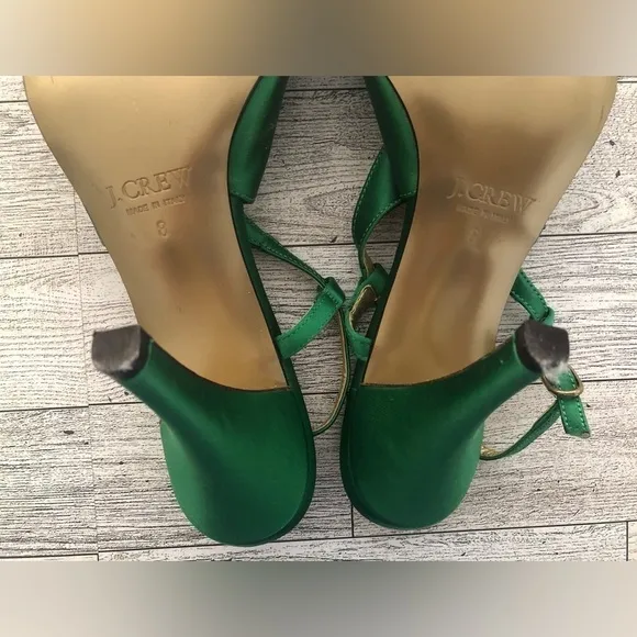 Gorgeous Satin Luxe J. Crew Strappy Heels Italian Made Size 8
