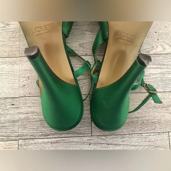 Gorgeous Satin Luxe J. Crew Strappy Heels Italian Made Size 8