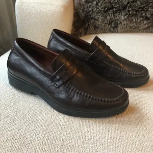 Gravity Defyer Men’s Leather Penny Loafer Brown VersoShock Comfort Shoes Sz 8 M