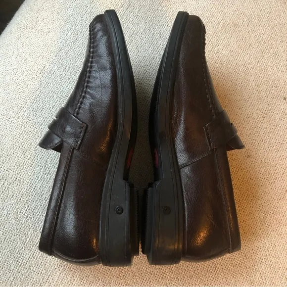 Gravity Defyer Men’s Leather Penny Loafer Brown VersoShock Comfort Shoes Sz 8 M