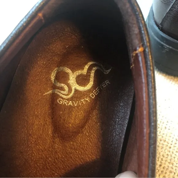 Gravity Defyer Men’s Leather Penny Loafer Brown VersoShock Comfort Shoes Sz 8 M