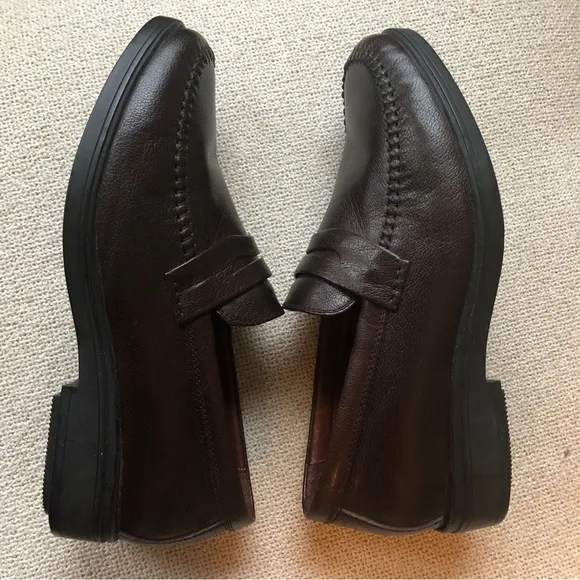 Gravity Defyer Men’s Leather Penny Loafer Brown VersoShock Comfort Shoes Sz 8 M