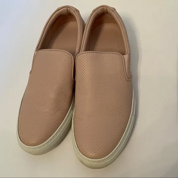 GREATS SHOES SNEAKERS BLUSH PINK PERFORATED LEATHER THE WOOSTER SLIP ON Size 8