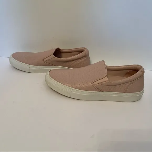GREATS SHOES SNEAKERS BLUSH PINK PERFORATED LEATHER THE WOOSTER SLIP ON Size 8