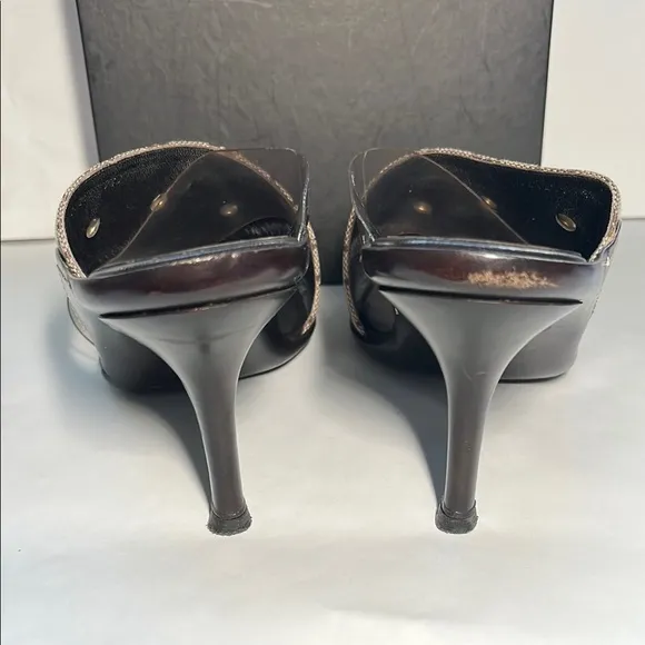 GUCCI Beige/Dark Chestnut GG Canvas Sandals | Size 9.5