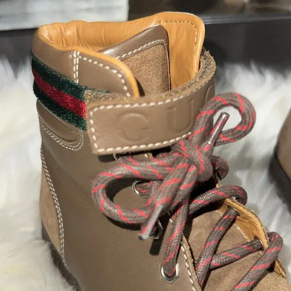 Gucci Brown Boots for boys. Worn once. Like new condition