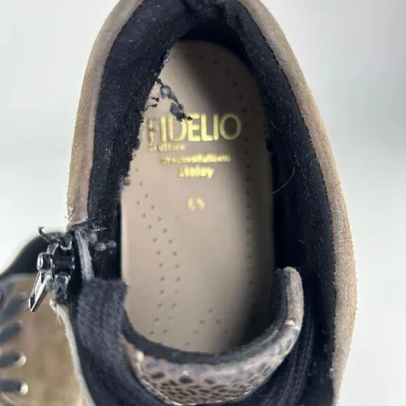 Hallux Fidelio Hayley Women’s Side Zip Booties US 8.5 Tan Leather Lace-Up Shoes