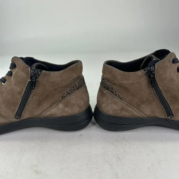 Hallux Fidelio Hayley Women’s Side Zip Booties US 8.5 Tan Leather Lace-Up Shoes