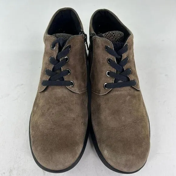 Hallux Fidelio Hayley Women’s Side Zip Booties US 8.5 Tan Leather Lace-Up Shoes