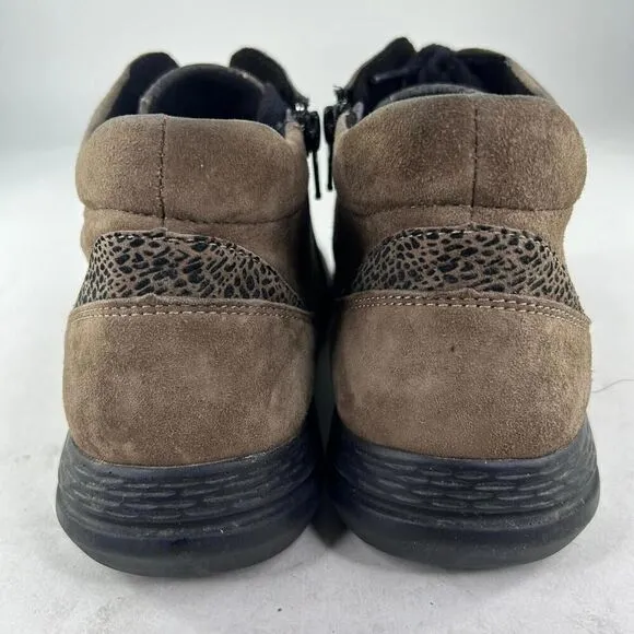 Hallux Fidelio Hayley Women’s Side Zip Booties US 8.5 Tan Leather Lace-Up Shoes