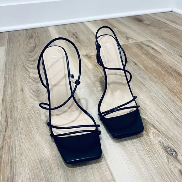 HALSTON Strappy Black Stilettos Size 8.5